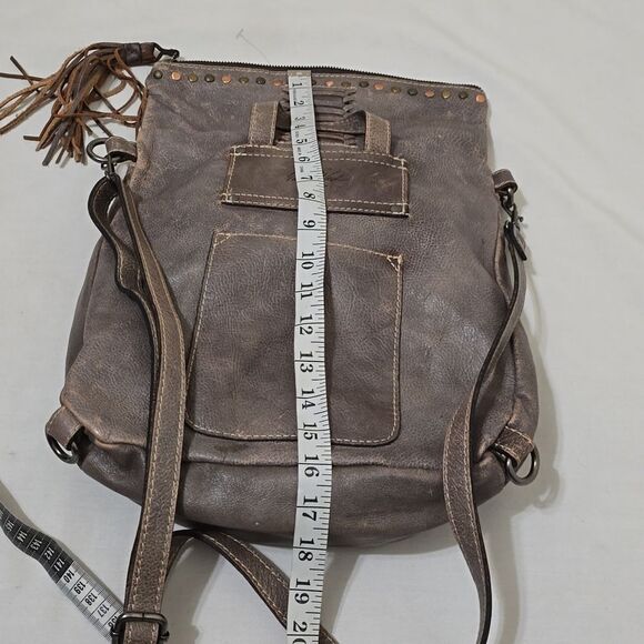 Patricia Nash Luzille Convertible Backpack Heavy Washed Distressed Cloudy Gray main image 12